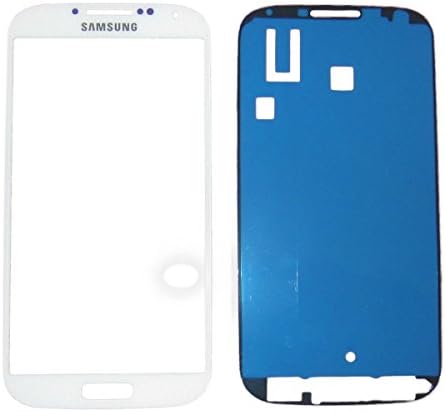 iTech Germany Samsung Galaxy S4 Front Display Glass White - High Quality Touchscreen Repair Set for i9500 i9505 LTE with Tools and Adhesive Foil