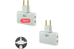 APUKESE (Pack 2) Ladrón de enchufes Plano 3 en 1, válido para Lugares sin Espacio (detrás de TV, Mueble, Cama), Enchufe Giratorio 180º, Material ignífugo, 1500W, Certificado CE, 4 pcs.