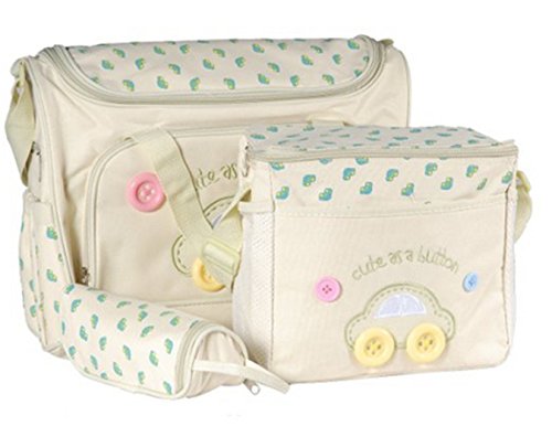 4pcs Baby Diaper Nappy Changing Bag Multi-functional Waterproof Mummy Shoulder Bag Bottle Holder Travel Backpack BC-P (beige)