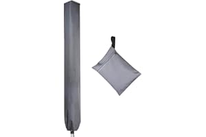 PATIO PLUS Schutzhülle für Wäschespinne, Wasserdicht Schutzhülle für Ampelschirme mit hochdichter Oxford PVC-Beschichtung mit Reißverschluss 600D, Grau 16x16x165cm