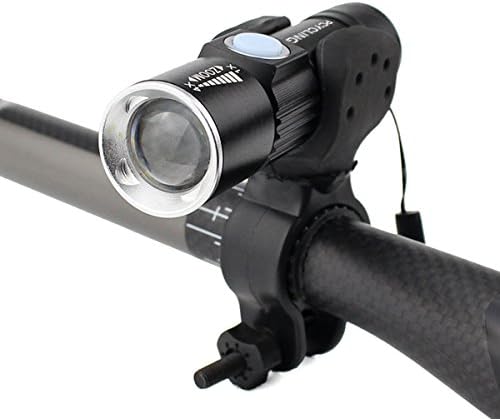 Bicycle Light Kit USB Charging Flashlight Waterproof Built-In Battery Black Gold,Black