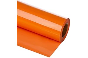 HIKENRI Rouleau Flex Thermocollant pour Tissu-30cm x300cm Pour Cricut & Silhouette Cameo-Rouleau Vinyle Thermocollant,Très Résistant pourT-Shirts et Vêtements, Facile à Couper et à Désherber orange