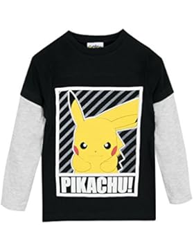Pokemon Jungen Pikachu Langarmshirt