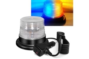ONCCI 2 Farbe Lichte Warnleuchte LED Rundumleuchte Magnet Warnlicht Blinkleuchte für Auto PKW LKW SUV 12V-80V 10 Lichte Modull