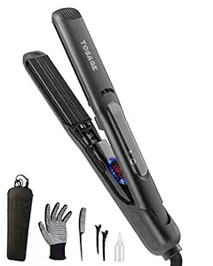 TOSAGE Hair Flat Iron Steam Straightener, Professional Salon Ceramic Tourmaline Styler with Floating Plates for Hair Styling Curling, Straightener with Dual Voltage for All Hair Type