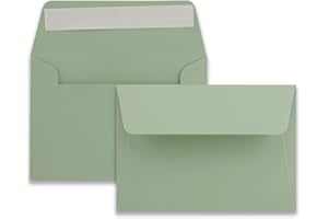 ‎FARBENFROH BY GUSTAV NEUSER 50x Brief-Umschläge B6 - Eukalyptus - 12,5 x 17,5 cm - Haftklebung 120 g/m² - breite edle Verschluss-Lasche - hochwertige Einladungs-Umschläge
