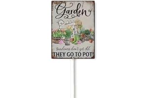GEROCLONUP Yard Signs With Stakes,Gardeners Don't Get Old,Sign for House Durable Metal Tin with Stake Yard Sign Decor for Home Yard Sign Door
