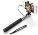 Produktbild Wpro Selfie Stick mit Auslöser für alle Handys 2017 [verstellbare Länge 22cm - 100cm ] schwarz