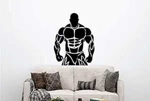 VVWV Body Builder Wall Stickers for Home Living Kids Bed Room Hall Kitchen Wall Decor Stickers PVC Vinyl Decals L X H 50 X 70 CMS