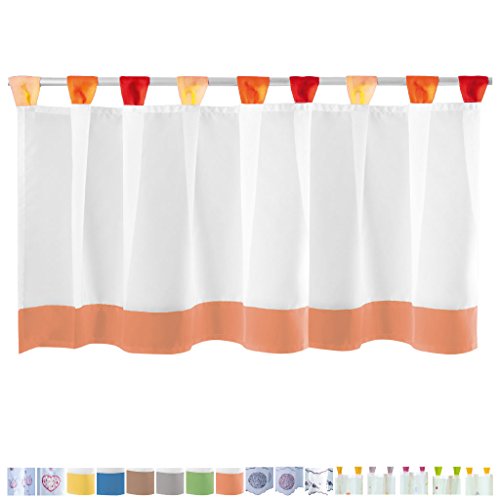 Bistrogardine mit Schlaufen ca. 150x45 cm Auswahl: orange - rot