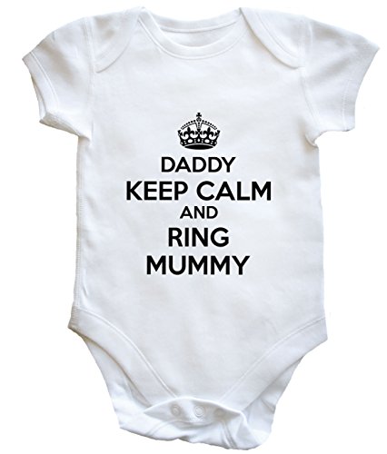 HippoWarehouse daddy keep calm and ring mummy baby vest boys girls