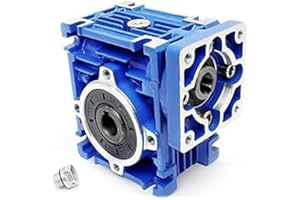 CNCTOPBAOS NMRV030 Worm Gear Reducer 15:1 Speed Ratio 60mm Flange 14mm Output Shaft RV30 NMRV30 Square Worm Gear Speed Reducer for Nema23 Stepper Motor