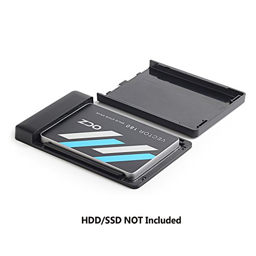 JSVER 2,5 Zoll Externes Festplattengehäuse USB 3.0 für 7mm und 9,5mm 2,5 Zoll Interne HDD SSD, SATA III und UASP Beschleunigung - 5