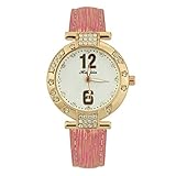 IG Invictus Ledergürtel Uhr Mode Frauen Uhren Damen Strass Fall Armbanduhr Uhr RUIJIU Gürtel mit Diamantgehäuse ZYBFLS 25 Rosa Gürtel gehäuse Uhren