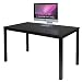 Produktbild DlandHome 120 x 60 cm Computertisch Schreibtisch, anständig und Stabil, Holz, Moderner Bürotisch Arbeitstisch PC Laptop Tisch für Büroarbeit und Hausaufgaben, Schwarz & Schwarz