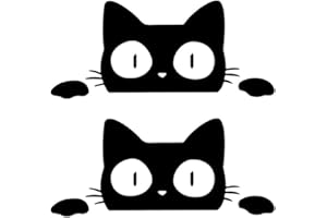 JEYORZY Calcomanías de Gato Negro para Automóvil, 2 Piezas Divertidas de Decoración, Pegatinas de Parachoques y Accesorios para Coche