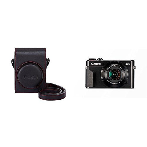 Canon DCC-1880 - Funda para cámara Canon Powershot G7X MK II, negro + Canon PowerShot G7 X Mark II - Cámara digital compacta de 20.1 MP (pantalla de 3", apertura f/1.8-2.8, zoom óptico de 4.2x, video full HD, WiFi), color negro