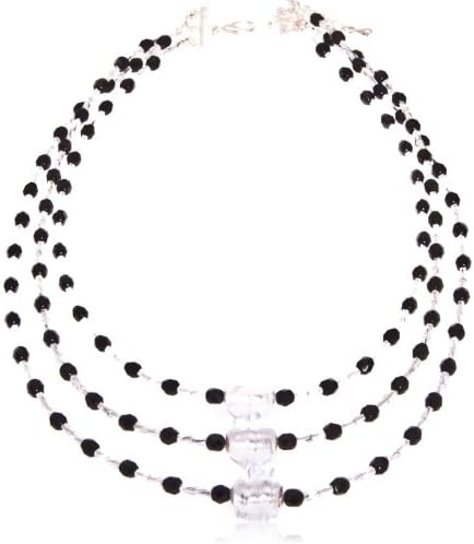Claire Garnett 3 Strand Hand Made Glass Necklace with Extension Chain