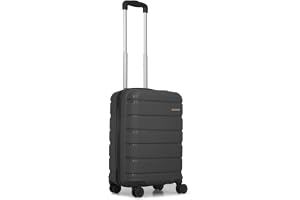 TEAKWOOD LEATHERS Unisex 8 Wheels Trolley Bag, Hard Cabin with Zipper Closure, Adjustable Push Button & Cross ...