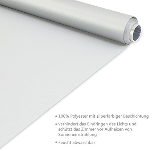 OUBO Verdunkelungsrollo Verdunklungsrollo Klemmrollo Klemmfix ohne Bohren 80 x 150 cm weiß Kinderzimmer Schlafzimmer Rollos Thermo-Rollo - 3