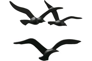 Boltze Obiekt ścienny Birdy (czarny, dekoracja ścienna z metalu, motyw morski, obraz ścienny do korytarza/salonu/jadalni) 2018897