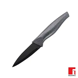 Bergner Carbon TT Stainless Steel Paring Knife, 8.75cm, Black