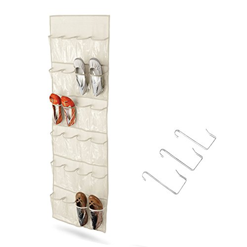 MPTECK @ Schuhe Lagerung Hängende Tür Hängeorganizer hängender Stoffschrank 24 Taschen - 4