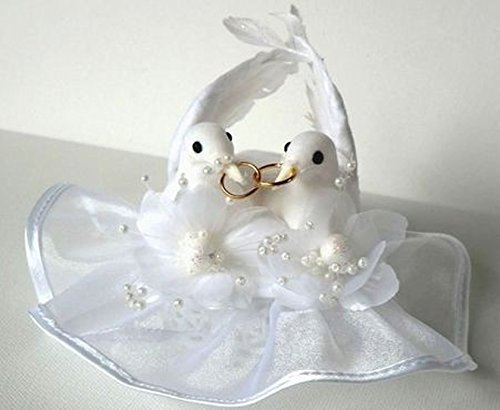 Tortendeko TAUBENPAAR Tischdeko HOCHZEIT Brautpaar TAUBEN Tortenaufsatz & Tüll