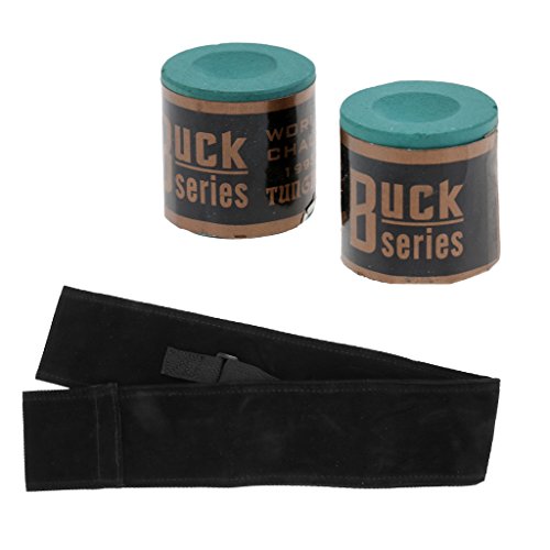 Sharplace 2pcs Craies De Billard + 1 x Sac De Queue De Billard 3/4 Snooker Pool Queue