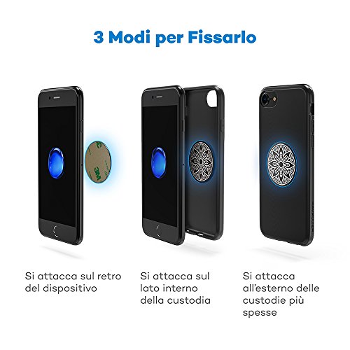Porta Cellulare Auto VAVA Supporto Auto Smartphone per le Prese dâ€™Aria Verticali o Orizzontali dellâ€™Auto, Supporto Magnetico Auto Universale per la Macchina con Design a Doppio Intaglio (Placche Metalliche Incluse) per iPhone 7 / 6 / 6s / 5s / 5 , Galaxy Note 8 / S8, HUAWEI, Xiaomi, One Plus ecc