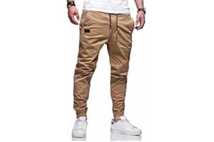 LIUPMWE Pantalones de Trabajo Hombre Casual Elásticos Jogging Pantalón Algodón Slim Fit Cargo Pants con Bolsillos Otoño Inviernos
