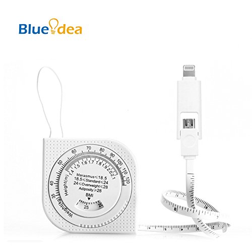Multifunktions Aufladekabel, Blueidea® 2 in 1 Maßband USB Kabel, Micro USB + 8 Pin Ladekabel Kabel Datenkabel für iPhone & Android Smartphone, iPhone 6S / 6 Plus, OnePlus, Samsung, Sony, Huawei, usw