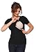 Happy Mama. Women's Maternity Nursing Double Layer T-shirt Round Neckline. 991p (Black, UK 12/14, XL)