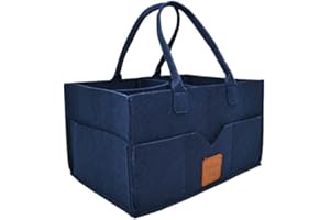 babysi kids club, Baby Wickeltasche Organizer Multifunktionale Windel Caddy Organizer Filzkorb Wickelkommode Aufbewahrungsbox für Kinderzimmer oder Autos,filztasche (C-Navy Blue)
