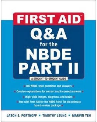 [(First Aid Q&A for the NBDE: Pt. 2)] [Author: Jason E. Portnof] published on (January, 2011)