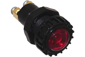 1x Kontrollleuchte ROT 12V Einbau Spot 17mm Loch Batterie Anzeige Beleuchtung schwarz Neu Old-Harvest