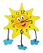 Produktbild Unbekannt Wanduhr - lautlos -  Sonne mit Wolken  - Uhr aus Holz - für Jungen Mädchen Kinder / Kinderzimmer Kinderuhr Uhren Quarz - Sonnenuhr gelb Wolke