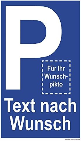 Sign Plaque P Car Parking Sign with Text and Picto Wish (309483) (Image)