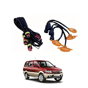 PRIKNIK LED Grille Lights Amber Yellow Grill Led with Fuse Adapter Wiring Harness Kit (4PCS, Amber Shell with Amber Light) Compatible with Tavera