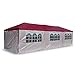 Produktbild Nexos PE-Pavillon Partyzelt mit 6 Seitenteilen und 2 Eingängen für Garten Terrasse Feier oder Fest als Unterstand Plane 110g/m² wasserdicht 3 x 9 m rot