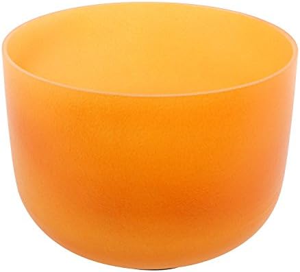 Orange Color Frosted Crystal Singing Bowl Note D Sacral Chakra 27.5 cm/11 inch Best Quality Sound Material Suede Orange Mallet Included