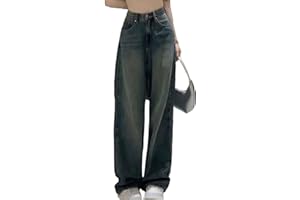 ticticlily Baggy Jeans Damen Jeans Hose mit Hoher Taille Y2K Style Harajuku E-Girl Streetwear Hose Casual Baggy Vintage Denim Hose Freizeit Loose Gerade Hosen