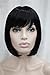Kalyss Women's Short Bob Synthetic Black Hair wigs As Real Hair wig