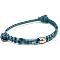 KOMIMAR Surfer Armband VARADERO PEARL - Edelstahlperle - cool lässiger Surf Style - Freundschaftsarmband - Surfer - Skater - Snowboarder - DIY - Geschenkidee - Handgemacht - Yachting - Skaterschmuck - Surferarmband - Manschettenarmband - Geburtstagsgeschenk