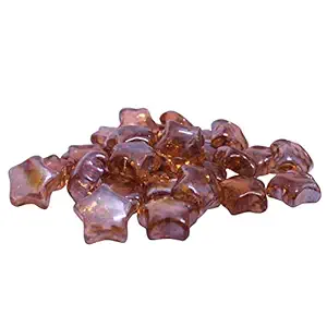 JAINSONS PET PRODUCTS Decorative Golden Colour Star Shape Glass Stone Pebbles for Home Decoration and Aquarium