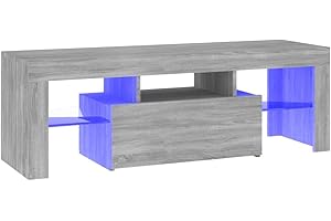 vidaXL Mueble de TV con Luces LED Aparador Armario Auxiliar Soporte Consola Televisión Sala Estar Almacenaje Mueble Salón Gris Sonoma