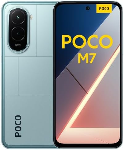 XIAOMI POCO M7 Smartphone 8 + 256 GB, schermo 6,9" FHD+ 144 Hz, Snapdragon 685, doppia fotocamera AI 50 MP, 7000 mAh, blu, caricatore non incluso