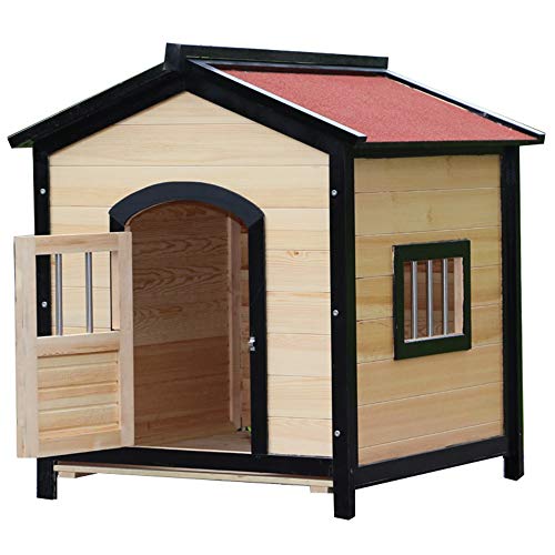 Wenzhihua Pet Casa Camera dell'animale Domestico Dog House Cat House Canile Uso Esterno dell'interno Shelter USA Pet for Cuccioli e Cani Castle Cat (Colore : Natural, Dimensione : 65x55x65cm)
