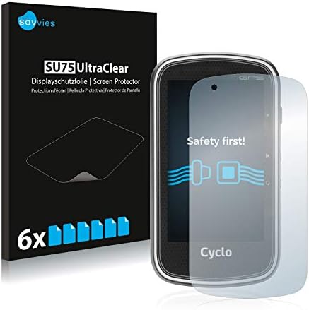 Savvies Screen Protector compatible with Mitac Mio Cyclo 605 HC Protection Film Clear (6 Pack)