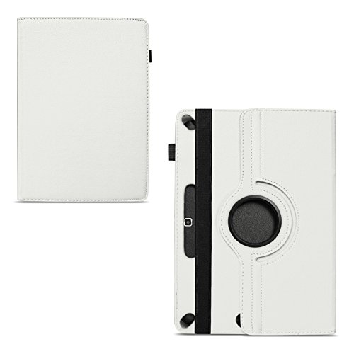 Tablet Schutz Hülle für Samsung Galaxy Tab A6 10.1 2016 aus hochwertigem Kunstleder mit Standfunktion 360° Drehbar kombiniert Schutz und Design Cover Case von NAUCI, Farben:Weiß - 7